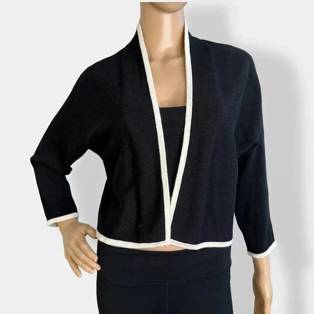 Lauren Ralph Lauren Contrast Knit Cardigan